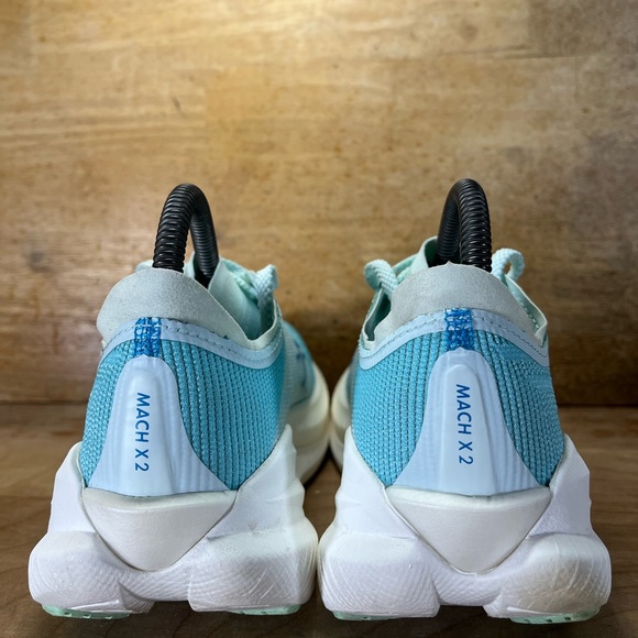 Hoka One One Mach X 2 Womens Size 7 Running Shoes Sneakers Snow Melt Blue Spark - Picture 5 of 12